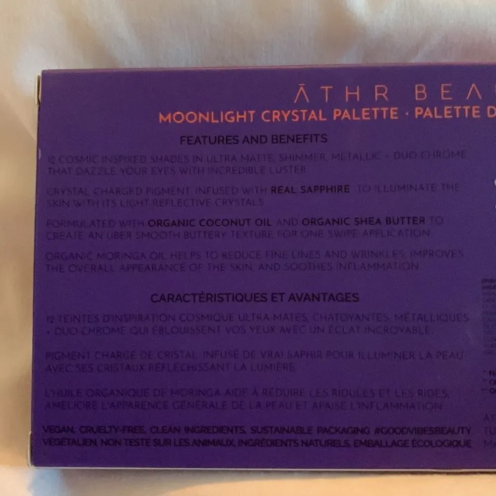 NIP Athr Moonlight Crystal palette eyeshadow w/extras